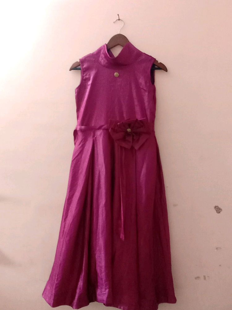 Long Kids Beautiful Purple Gown