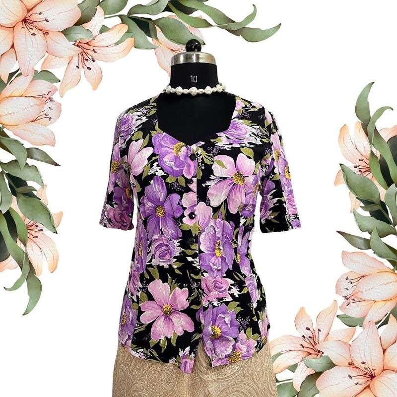 Watercolour Lilies Silk Shirt