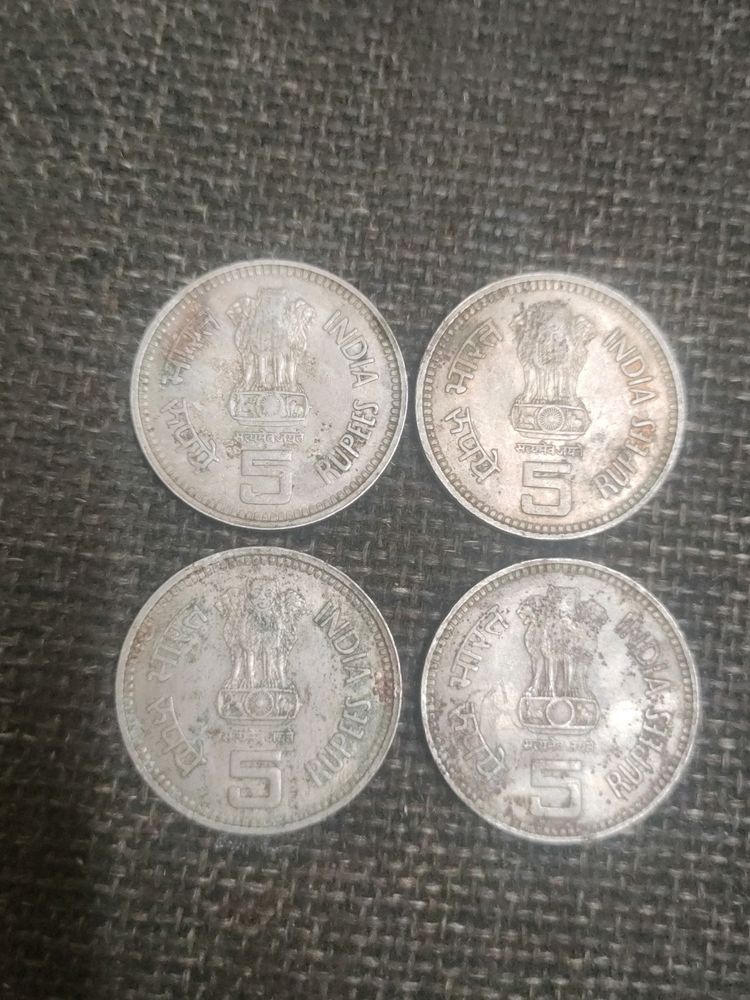 Jawahar Lal Nehru 5rs Coin ( Pack Of 4 )