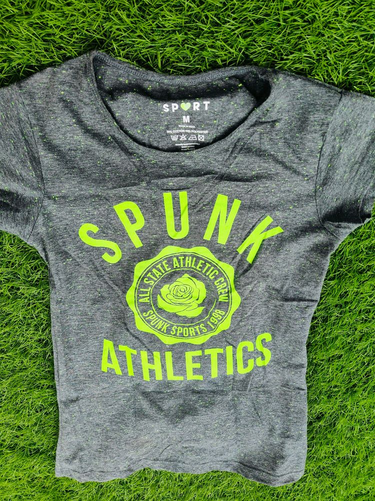 Neon Green Painted Grey 🩶 Spunk T Shirt