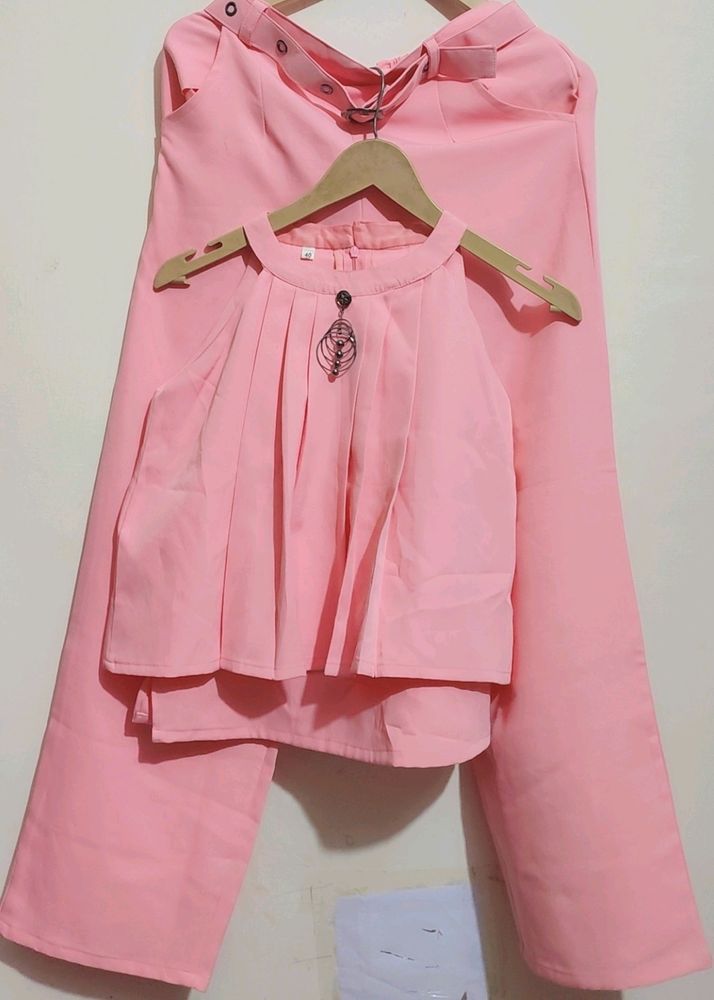 Pink 2 Pcs Set For Baby Girl 10- 12 Year 30 Bust