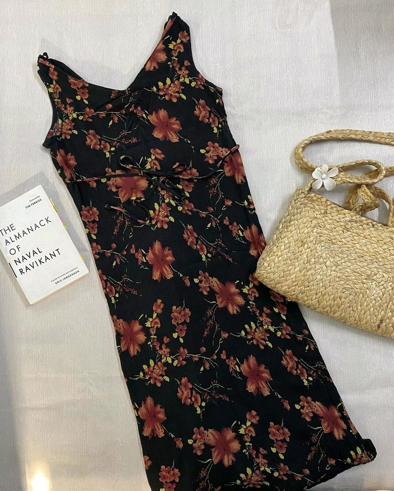 Black Floral Party Dress