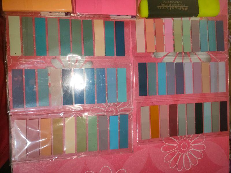 Set Of Sticky Notes, And Highlighters