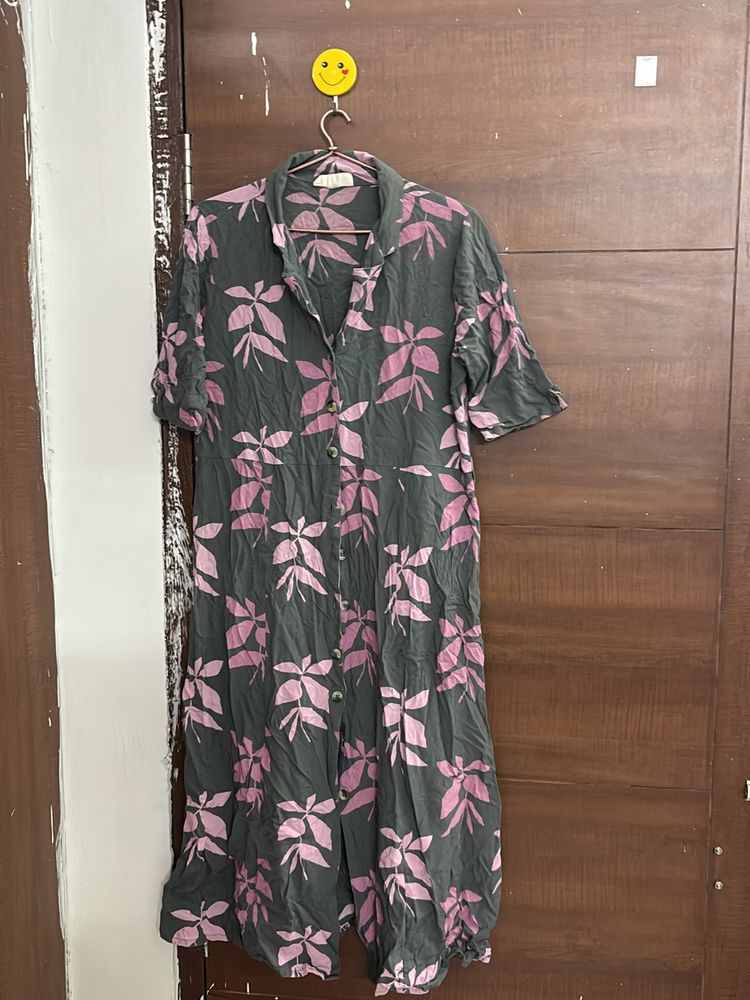 Grey Floral Kurta