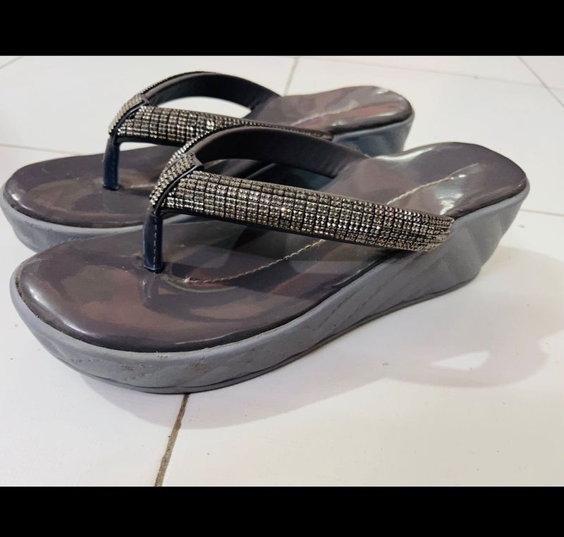 Shiny Stones Grey Stylish Sandals