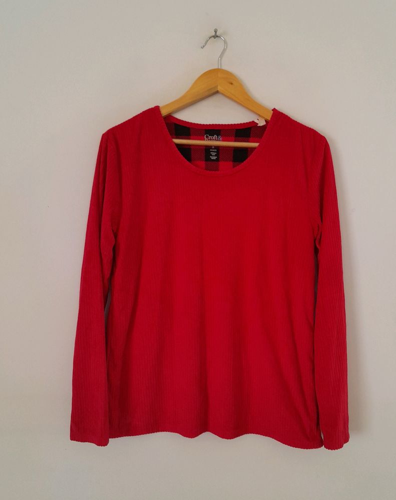 Red Color Sweater Style Top (Women's)