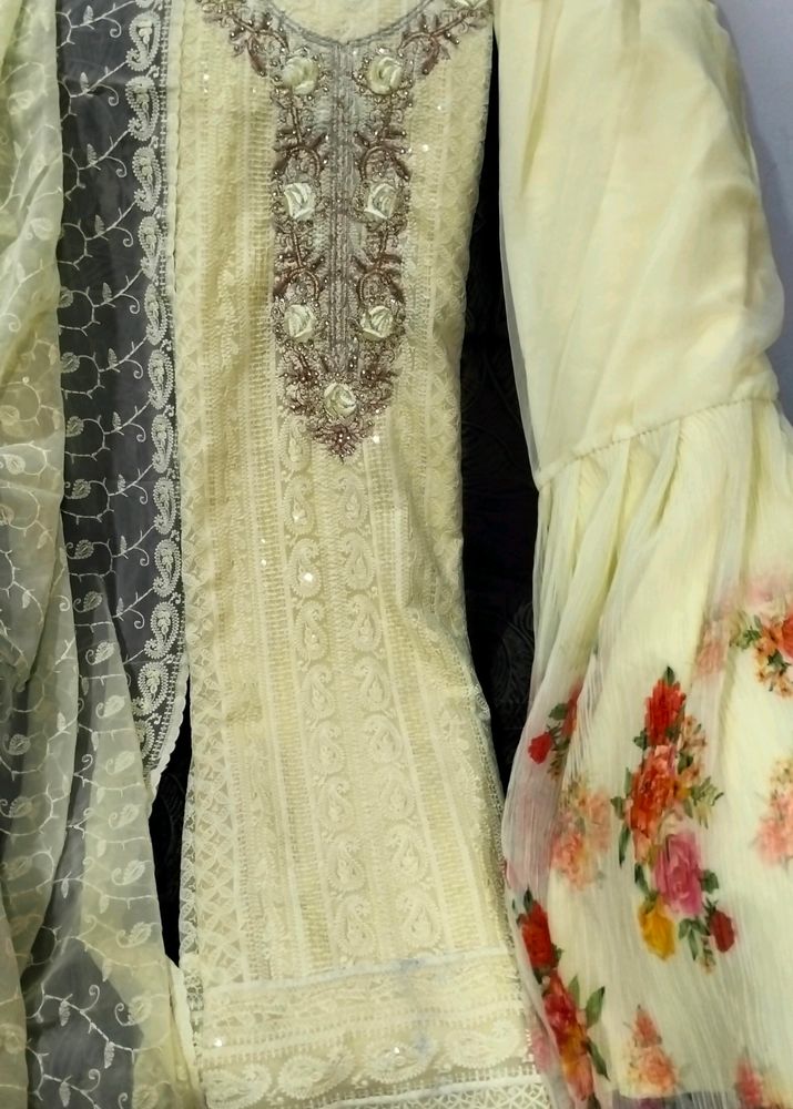 Semi Stitched Sharara Suit