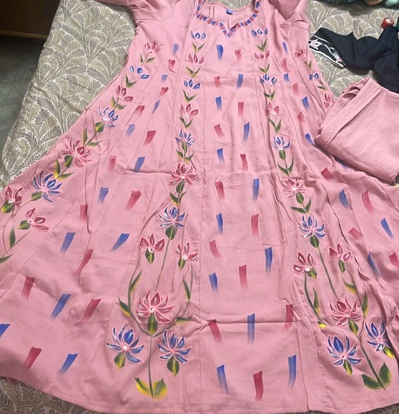 BrushPrint Anarkali Suit 💯❤️❤️💞💞