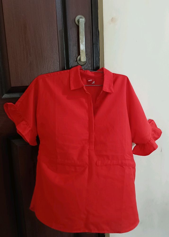 Red Shirt Style Top