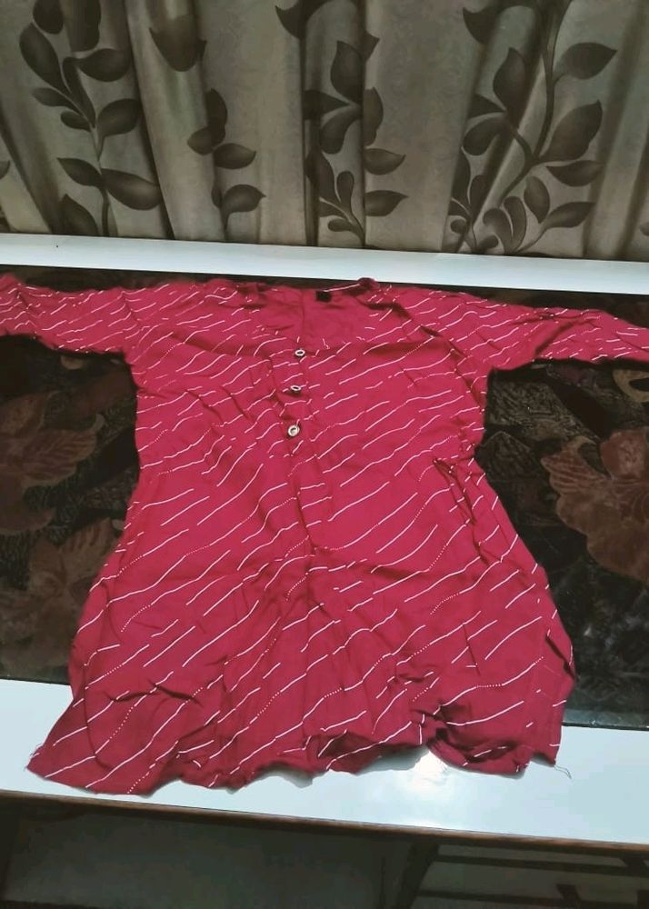 Beautiful Red Long Top For Casual Use