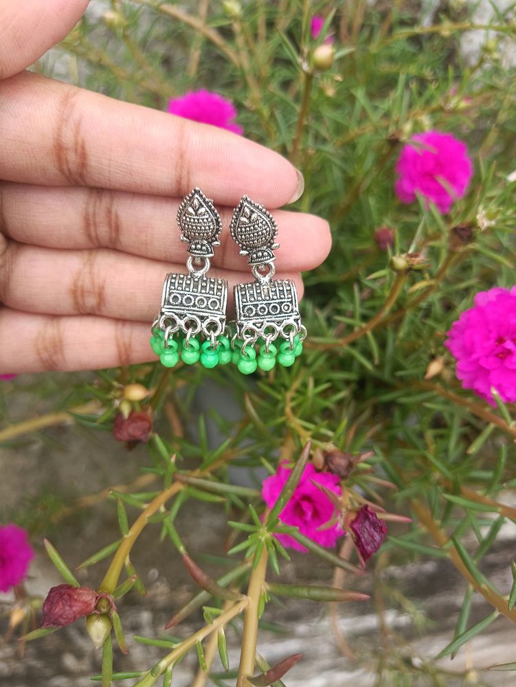 Green Silver Oxidized Jewellery