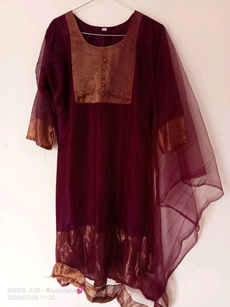 Viscose Kurta Set With Dupatta