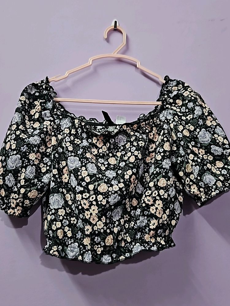 H&M Floral Crop Top