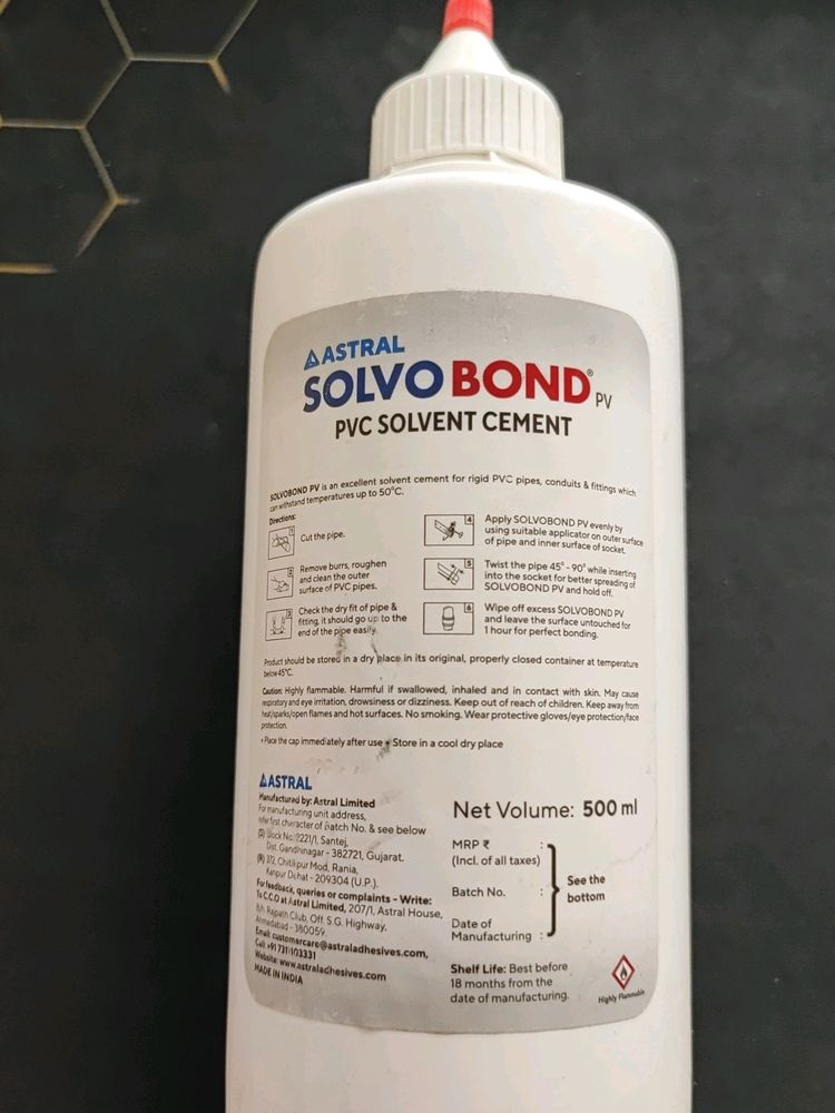 Astral PVC Solvent 500ml - 3 Piece