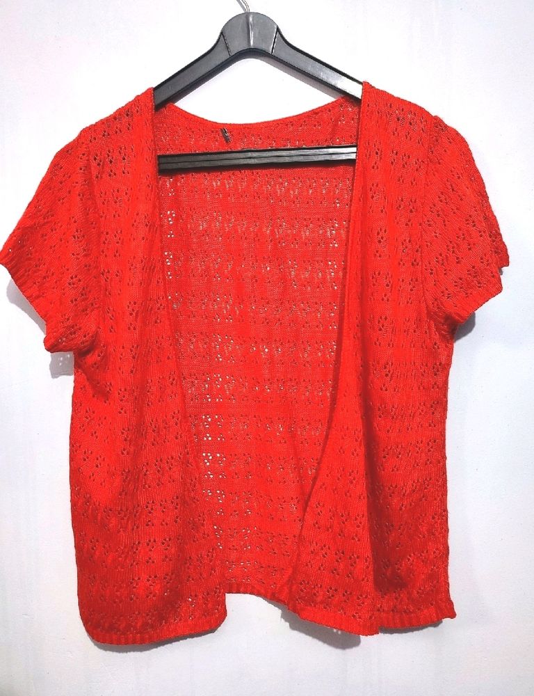 Open-Front Lace Shrug