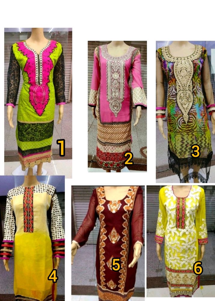 Women's Pack Of 6 Long Kurti 😍😍