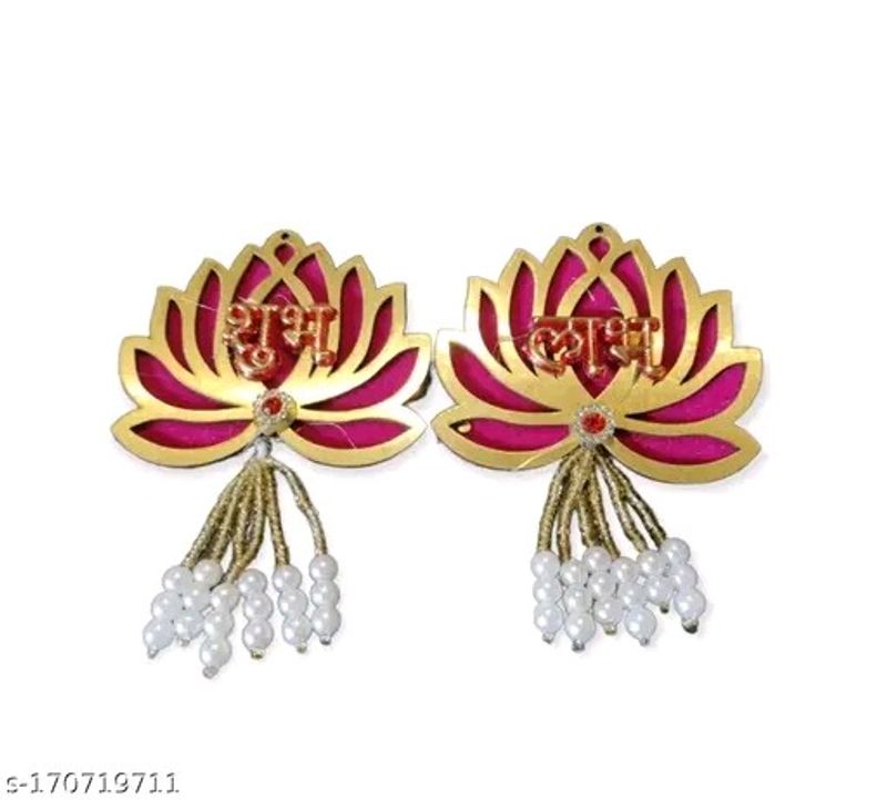 Lotus with SUBH LABH Pair HANGINGS for Home Decor,