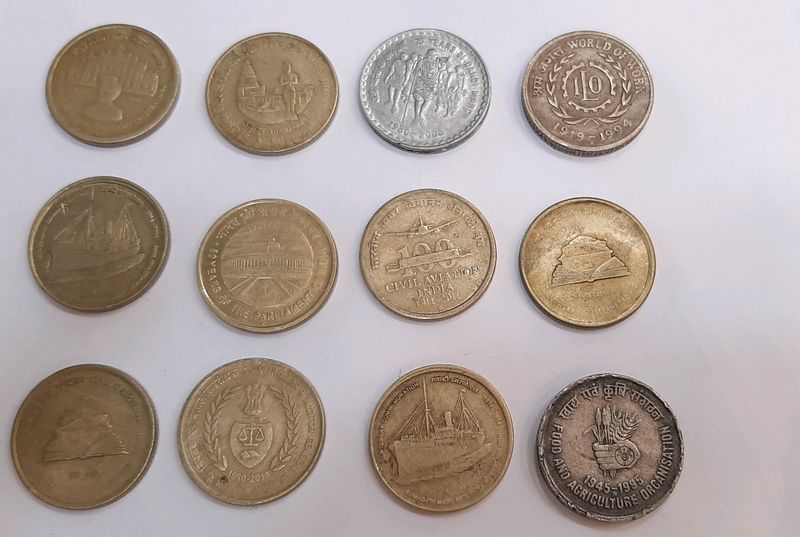 5 Rupees Coin Collections Leader Face Government Celebration Coins