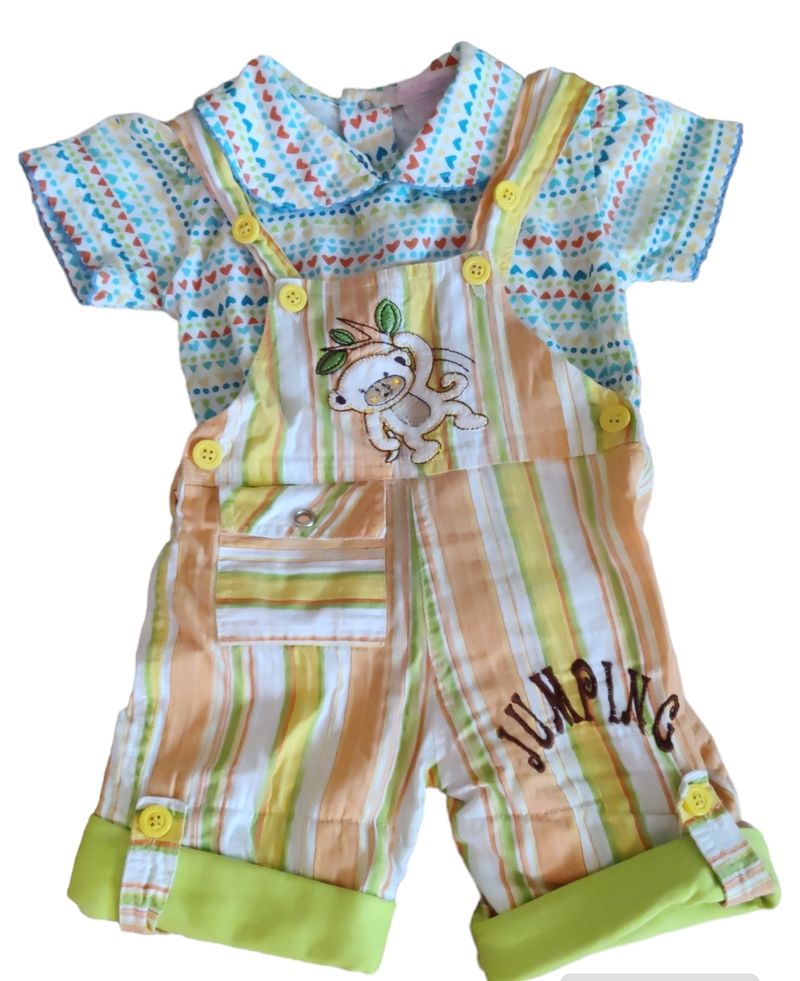 Baby Girls Dungree With Detachable T Shirt