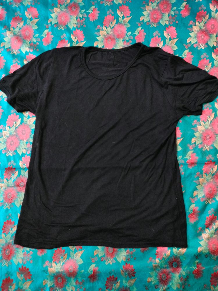 Black Plain T Shirt For Women