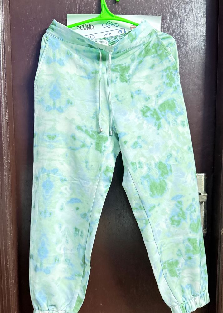 Zara Cyan Print Jogger M