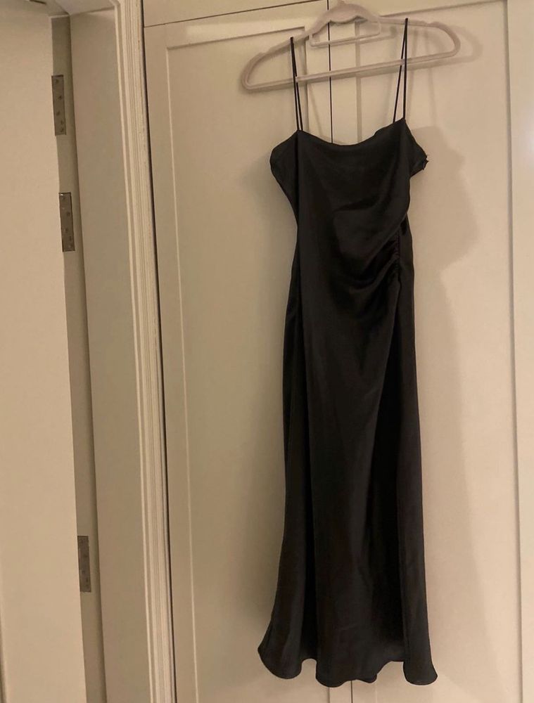 Zara Black Satin Dress