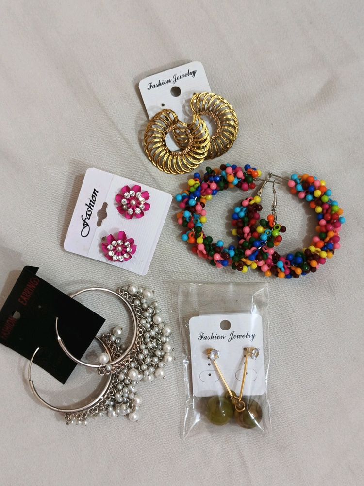 Combo Set - 5 Pairs-Earings And Studs