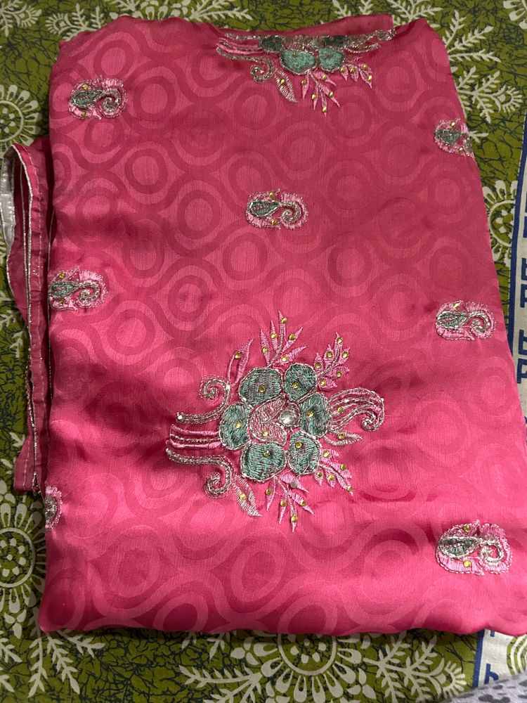 Women Pink Saree Party Wear