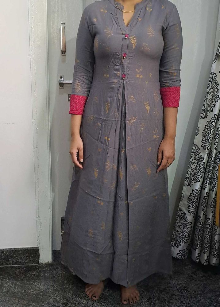 Avaasa Grey Colour Maxi Kurta