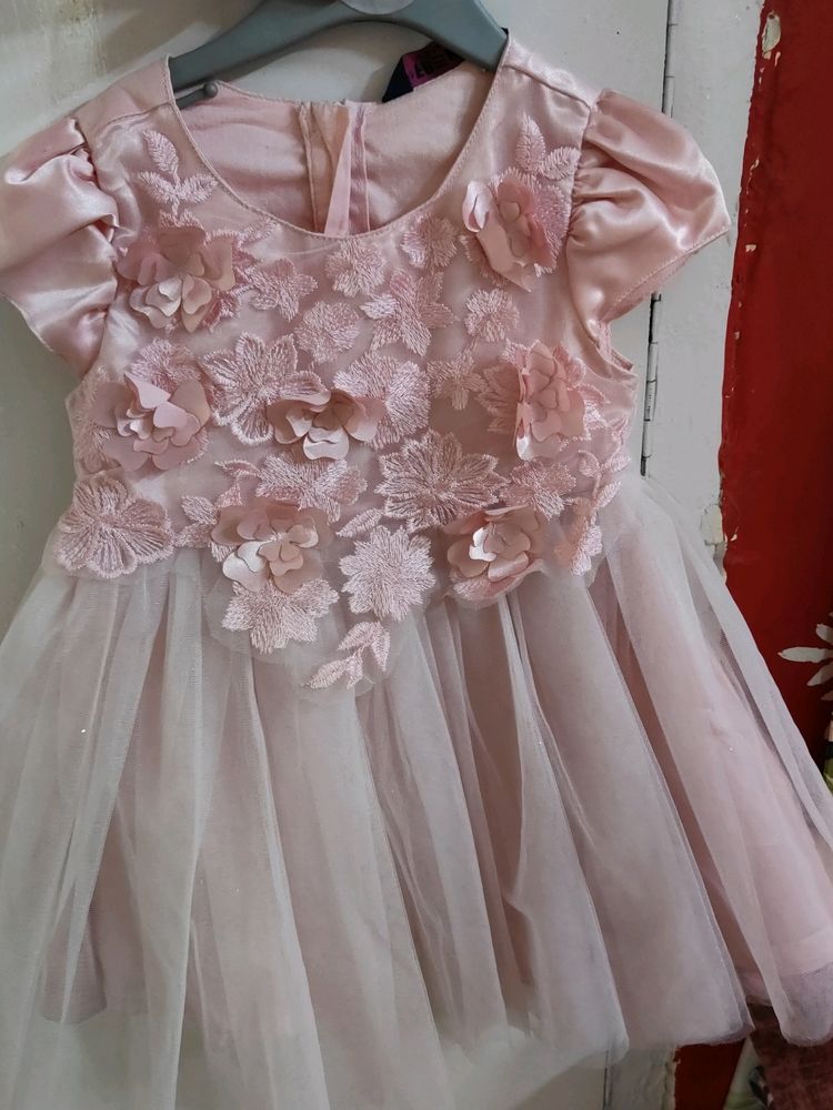 Pink Baby Frock(Only One Time Wore)