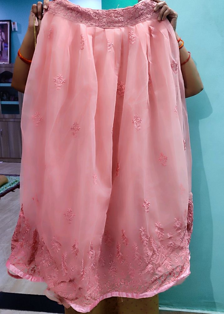 Lahnga With Crop Top & dupatta Baby Pink Colour