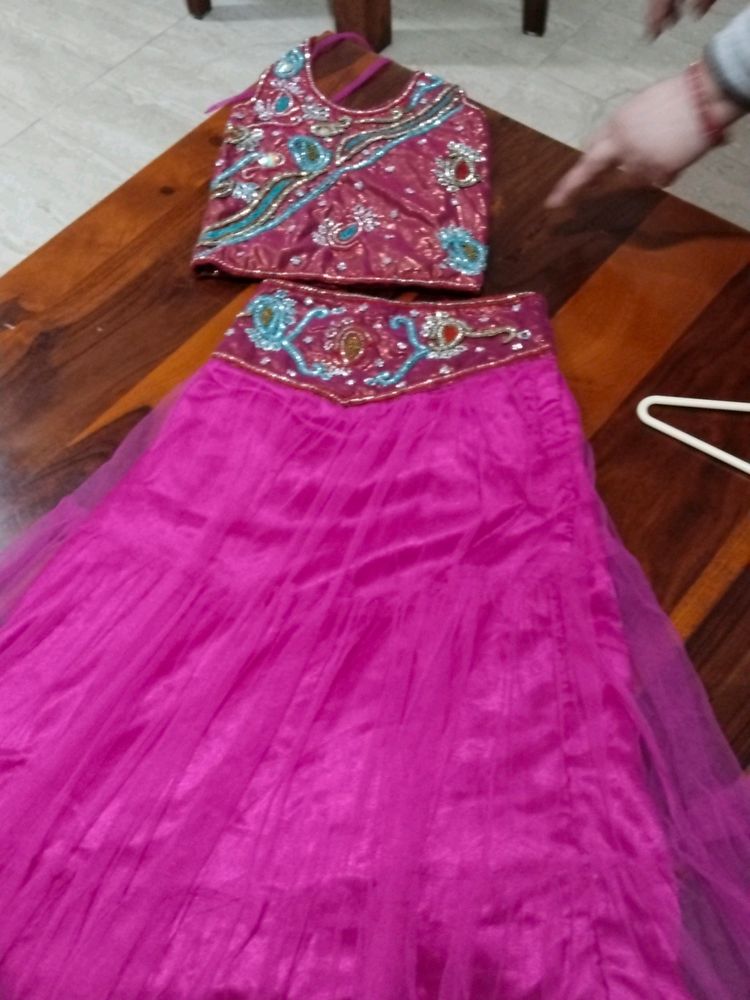 Girls Emroidered Lehnga Set