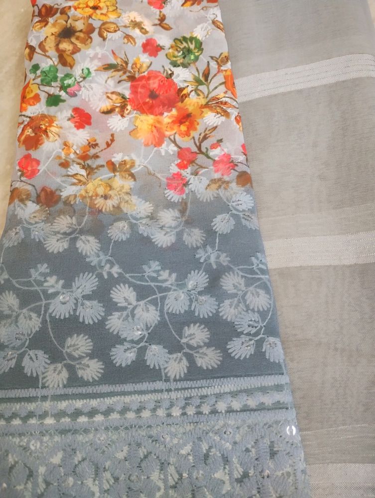 New Chiffon Saree Not Used 4 Colour