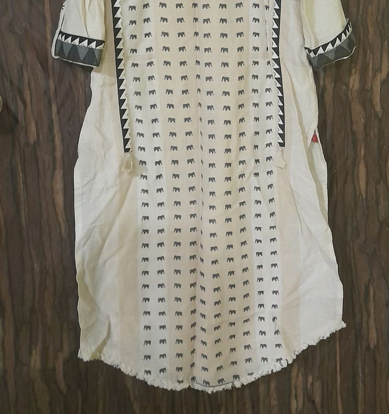 Black And White Multicolor Kurti