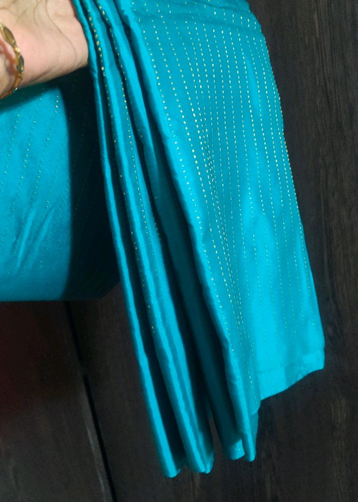 Beautiful Peacock Blue/Green Silk Saree