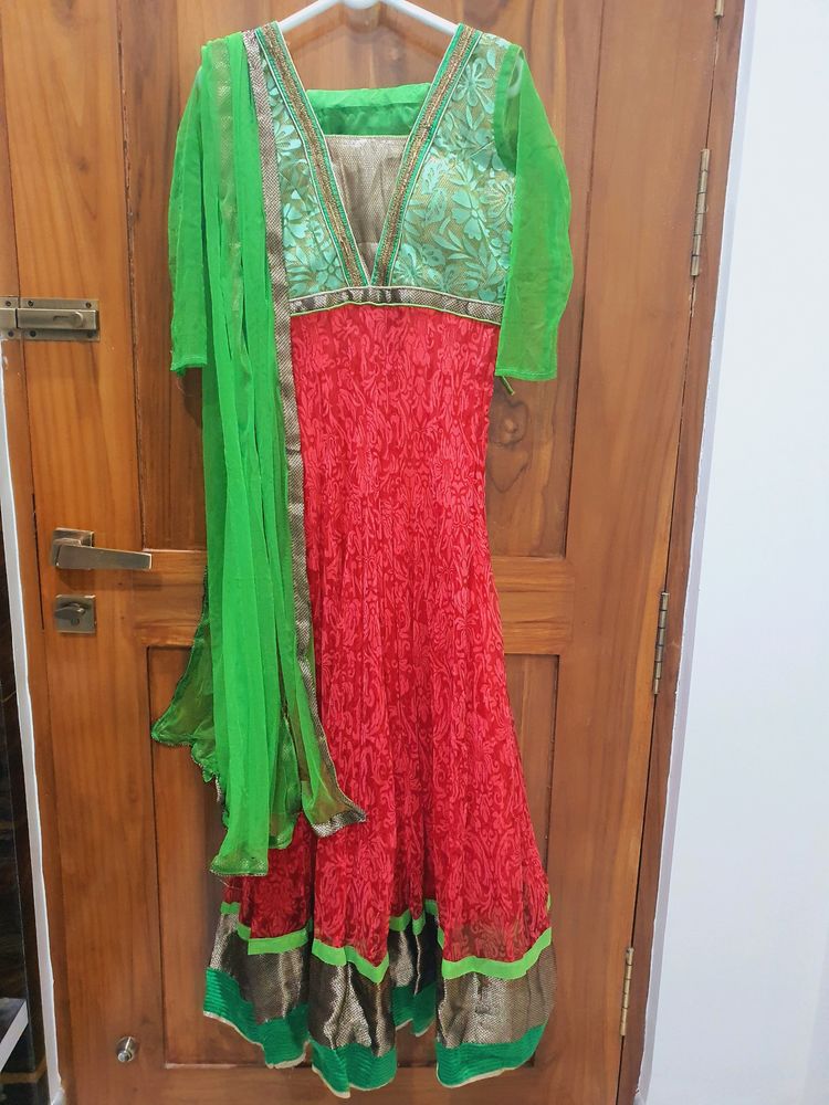 Beautiful Anarkali Gown With Pant And Dupatta