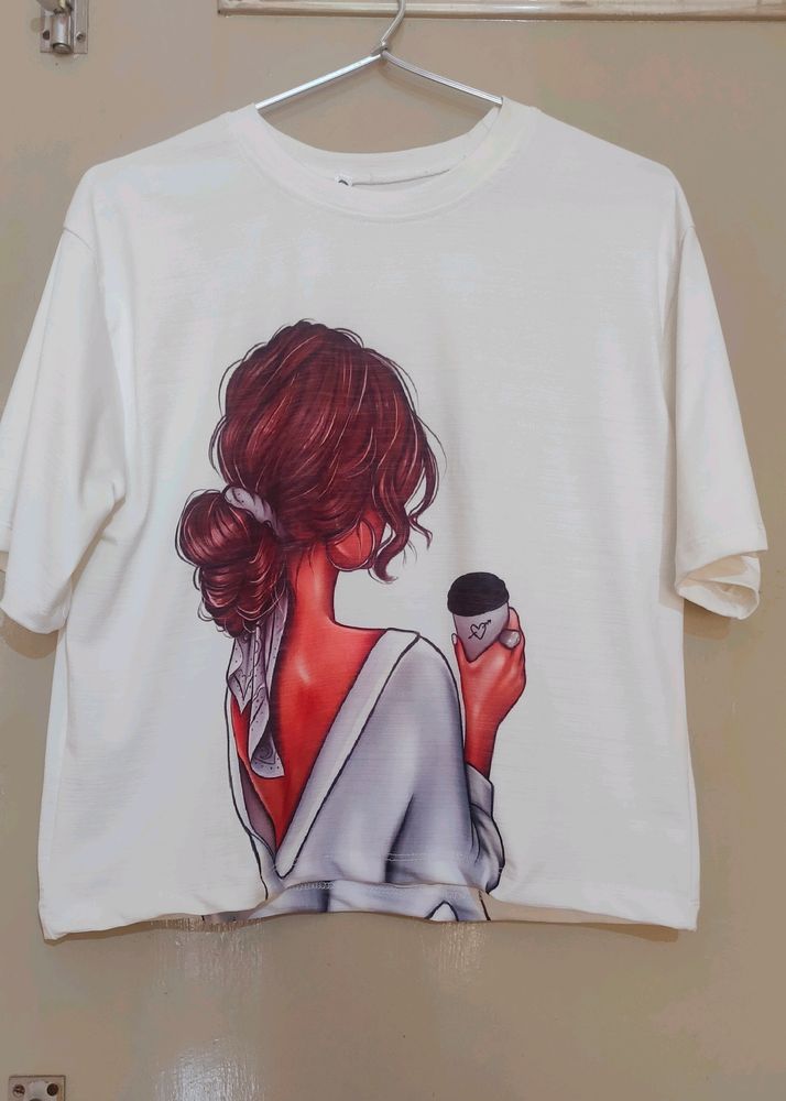 White Printed Tee Shirt - Women