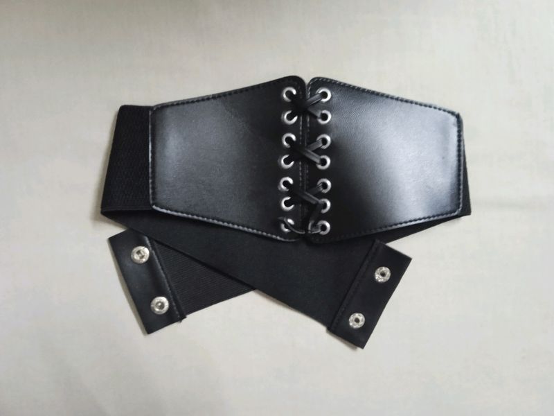 Lace Up Cinch Belt Corset Style