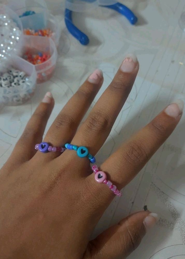 Combo Of 3 Heart Ring💜💙💗