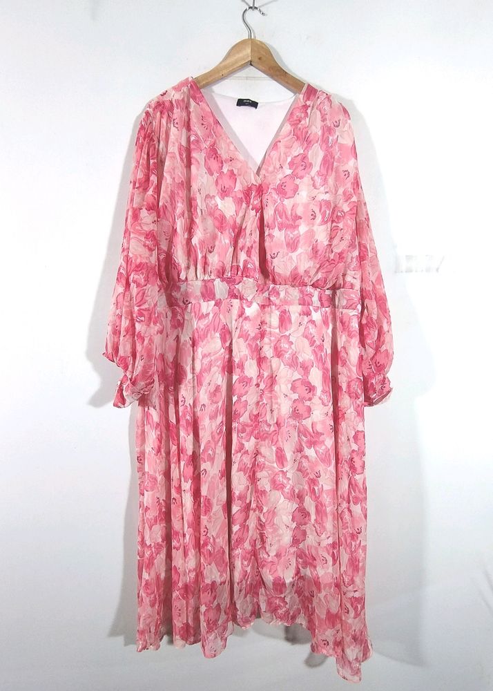 Pink Floral Print Dress (Women's)