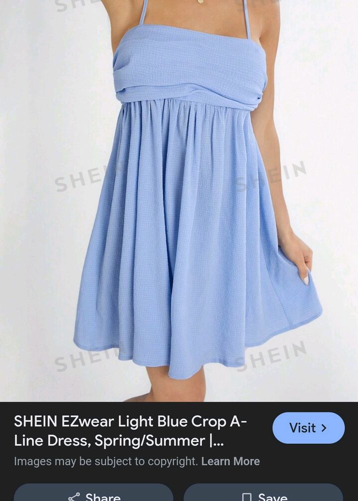 SHEIN EZwear Light Blue Crop A Line Dress (Dupe)