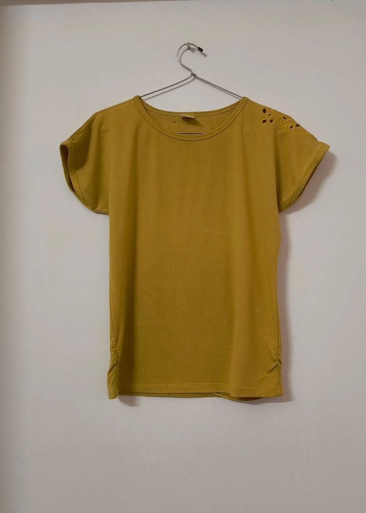 Mustard Yellow Stretchable Tshirt