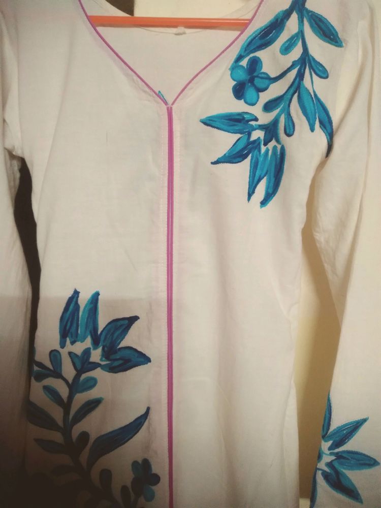 White Floral Kurta