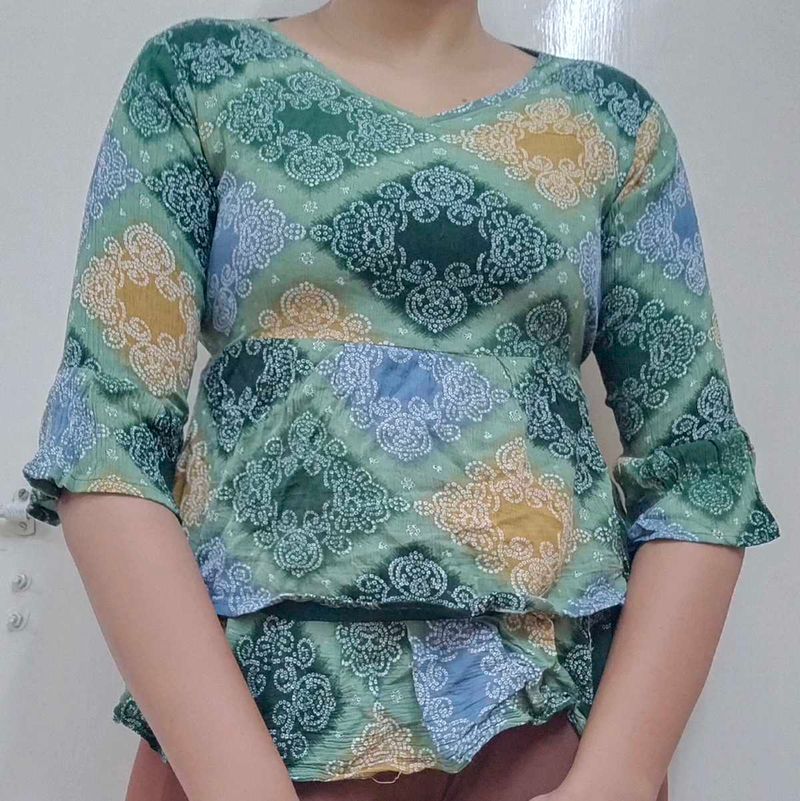 New Green Floral Tunic - Top