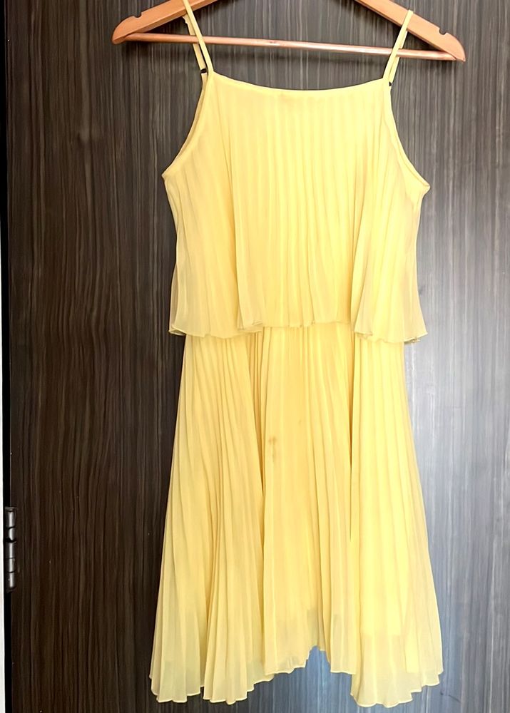 Pleated Yellow Dress