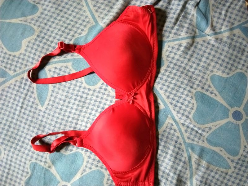 Hot Red Paded Bra