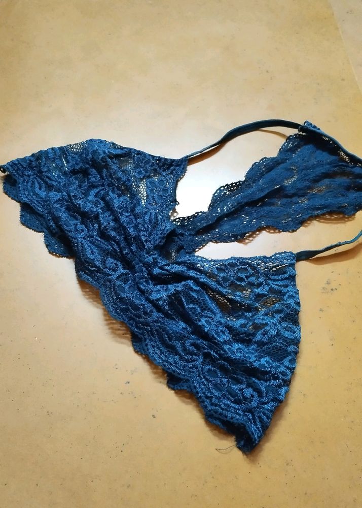 2 Free Sized Net Bralettes - Grey & Deep Teal