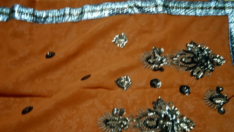 Copper Work Saree