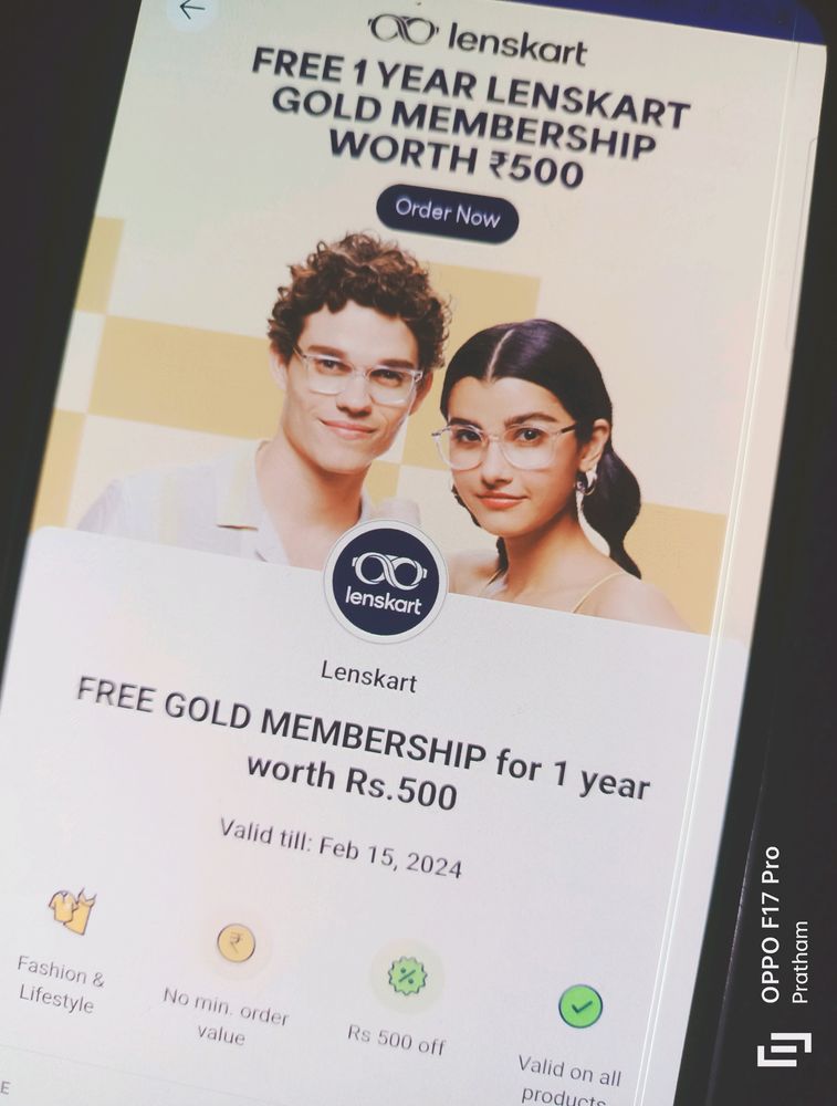 FREE 🆓 Lenskart Gold Membership 😊😃😀