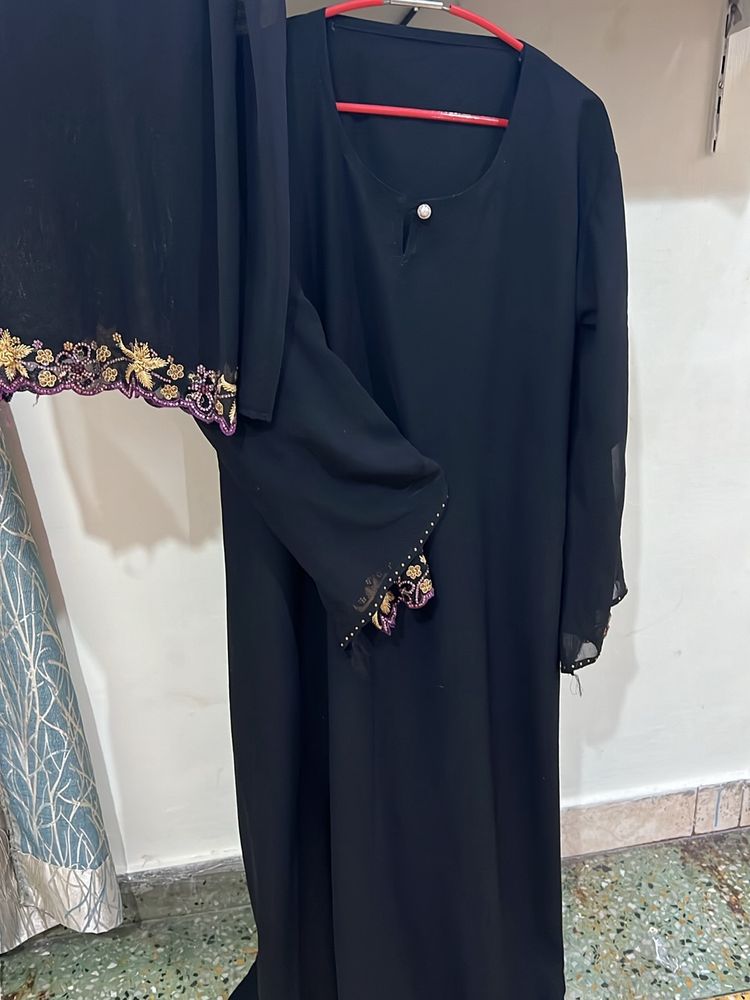 Black Embroidered Abaya